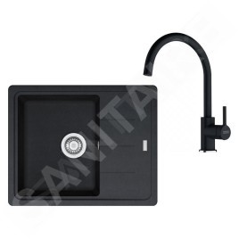 Franke Colonnes - Set de cuisine G278O, évier en fragranit BFG 611-62 + robinet FC 6018.071, onyx 114.0700.802