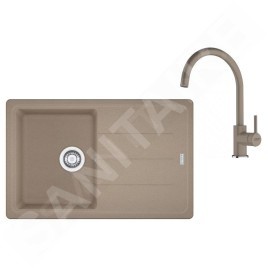 Franke Colonnes - Ensemble G279KA, évier en fragranit BFG 611-78 et robinet FP 6018.424, cachemire 114.0700.805