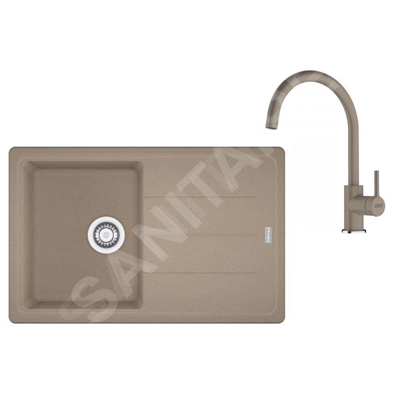 Franke Colonnes - Ensemble G279KA, évier en fragranit BFG 611-78 et robinet FP 6018.424, cachemire 114.0700.805