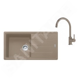 Franke Colonnes - Set de cuisine G280KA, évier en fragranit BFG 611 et robinetterie FC 6018.424, cachemire 114.0700.810
