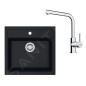 Franke Colonnes - Set de cuisine T114Č,évier en tectonite SID 610, noir + robinet FN 3230.031, noir / chrome 143.0687.294 Franke Colonnes - Set de cuisine T114Č,évier en tectonite SID 610, noir + robinet FN 3230.031, noir / chrome 143.0687.294