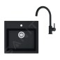 Franke Colonnes - Set de cuisine T122Č,évier en tectonite SID 610 + robinet FN 6018.901, noir / noir mat 143.0687.310 Franke Colonnes - Set de cuisine T122Č,évier en tectonite SID 610 + robinet FN 6018.901, noir / noir mat 143.0687.310