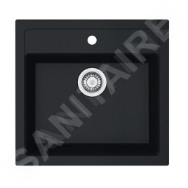 Franke Colonnes - Set de cuisine T122Č,évier en tectonite SID 610 + robinet FN 6018.901, noir / noir mat 143.0687.310