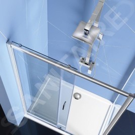 Polysan Easy Line - Porte de douche 1500 mm, aluminium poli/verre clair EL1515