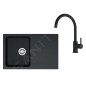 Franke Colonnes - Set de cuisine T119Č, évier en tectonite OID 611-78 + robinet FP 6018.901, noir / noir mat 143.0687.312 Franke Colonnes - Set de cuisine T119Č, évier en tectonite OID 611-78 + robinet FP 6018.901, noir / noir mat 143.0687.312