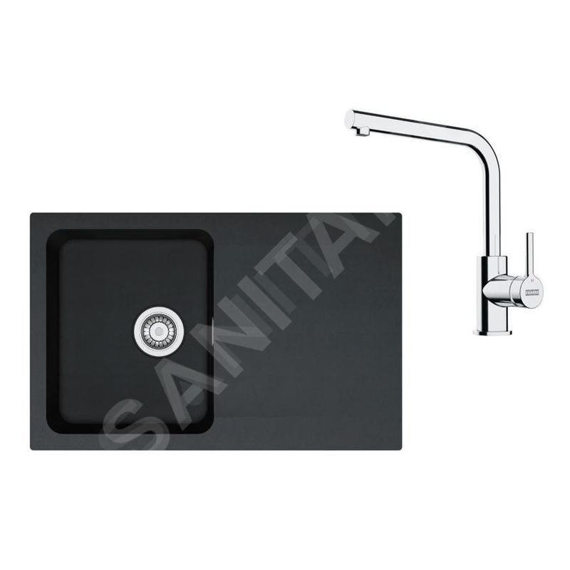 Franke Colonnes - Set de cuisine T111Č, évier en tectonite OID 611-78 + robinet FN 3230.031, noir / chrome 143.0687.313 Franke Colonnes - Set de cuisine T111Č, évier en tectonite OID 611-78 + robinet FN 3230.031, noir / chrome 143.0687.313