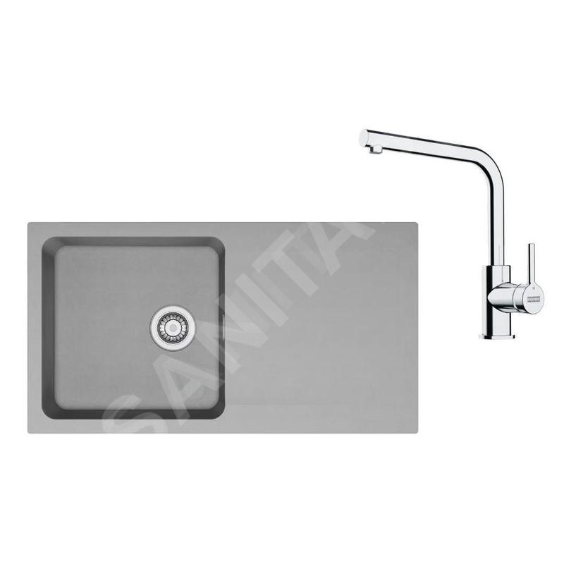 Franke Colonnes - Set de cuisine T112Š, évier en tectonite OID 611 + robinet FN 3230.031, gris / chrome 143.0687.322 Franke Colonnes - Set de cuisine T112Š, évier en tectonite OID 611 + robinet FN 3230.031, gris / chrome 143.0687.322