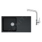 Franke Colonnes - Set de cuisine T112Č, évier en tectonite OID 611+ robinet FN 3230.031, noir / chrome 143.0687.323 Franke Colonnes - Set de cuisine T112Č, évier en tectonite OID 611+ robinet FN 3230.031, noir / chrome 143.0687.323
