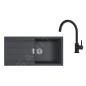 Franke Colonnes - Set de cuisine T125Č,évier en tectonite SID 611-100 + robinet FN 6018.901, noir / noir mat 143.0687.344 Franke Colonnes - Set de cuisine T125Č,évier en tectonite SID 611-100 + robinet FN 6018.901, noir / noir mat 143.0687.344