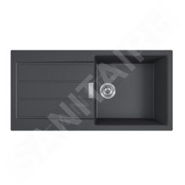 Franke Colonnes - Set de cuisine T125Č,évier en tectonite SID 611-100 + robinet FN 6018.901, noir / noir mat 143.0687.344