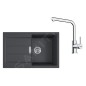 Franke Colonnes - Set de cuisine T115Č, évier en tectonite S2D 611-78 et robinet FN 3230.031, noir / chrome 143.0687.348 Franke Colonnes - Set de cuisine T115Č, évier en tectonite S2D 611-78 et robinet FN 3230.031, noir / chrome 143.0687.348