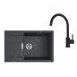 Franke Colonnes - Set de cuisine T124Č, évier en tectonite S2D 611-78 XL et robinet FP 6018.901, noir / noir mat 143.0687.357 Franke Colonnes - Set de cuisine T124Č, évier en tectonite S2D 611-78 XL et robinet FP 6018.901, noir / noir mat 143.0687.357