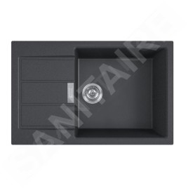 Franke Colonnes - Set de cuisine T124Č, évier en tectonite S2D 611-78 XL et robinet FP 6018.901, noir / noir mat 143.0687.357