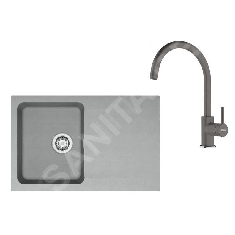 Franke Colonnes - Set de cuisine T119Š, évier en tectonite OID 611-78 + robinet FN 6018.084, gris / gris pierre 143.0687.376 Franke Colonnes - Set de cuisine T119Š, évier en tectonite OID 611-78 + robinet FN 6018.084, gris / gris pierre 143.0687.376