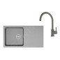 Franke Colonnes - Set de cuisine T120Š, évier en tectonite OID 611+ robinet FN 6018.084, gris / gris pierre 143.0687.379 Franke Colonnes - Set de cuisine T120Š, évier en tectonite OID 611+ robinet FN 6018.084, gris / gris pierre 143.0687.379