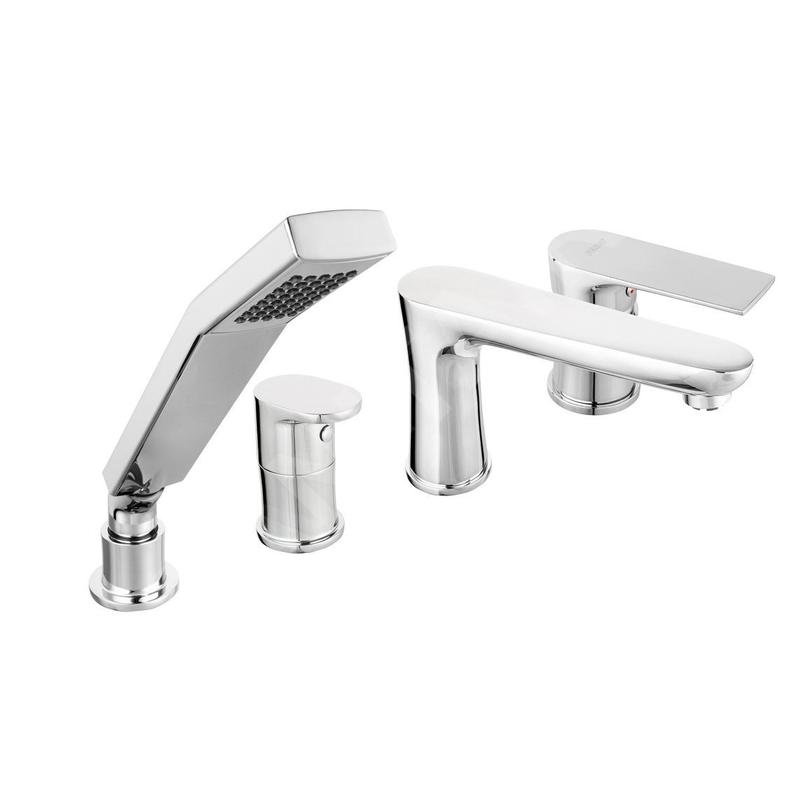 Novaservis Ferro Algeo Square - Robinetterie pour montage sur bord de baignoire, installation 4 trous, chrome 82045,0 Novaservis Ferro Algeo Square - Robinetterie pour montage sur bord de baignoire, installation 4 trous, chrome 82045,0