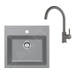 Franke Colonnes - Set de cuisine T122Š, évier en tectonite SID 610 + robinet FN 6018.901, gris / gris pierre 143.0687.391 Franke Colonnes - Set de cuisine T122Š, évier en tectonite SID 610 + robinet FN 6018.901, gris / gris pierre 143.0687.391