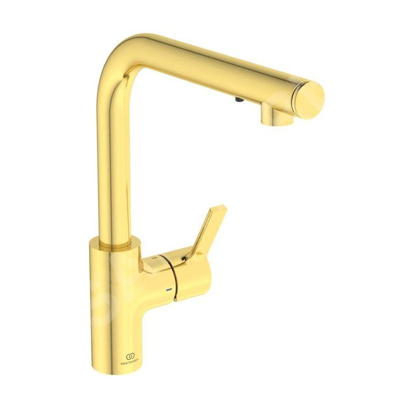 Ideal Standard Gusto - Mitigeur d'évier avec distributeur de savon, or brossé A7817A2