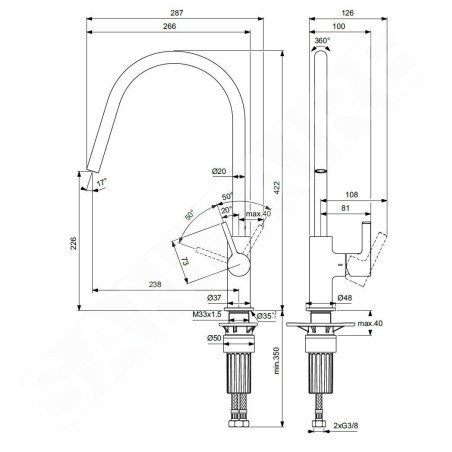 Ideal Standard Gusto - Mitigeur d'évier, gris magnétique BD408A5