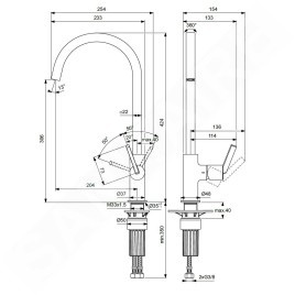 Ideal Standard Gusto - Mitigeur d’évier, acier BD411GN