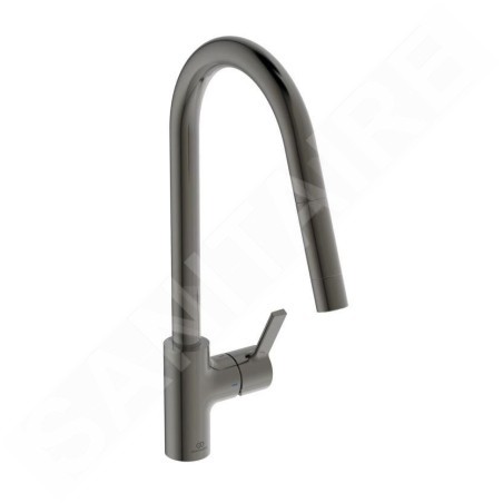 Ideal Standard Gusto - Mitigeur d'évier avec bec extractible, gris magnétique BD414A5