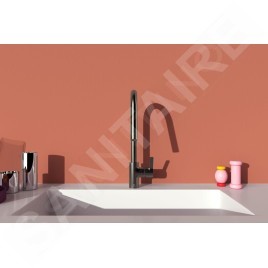 Ideal Standard Gusto - Mitigeur d'évier avec bec extractible, gris magnétique BD414A5