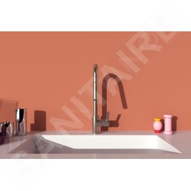 Ideal Standard Gusto - Mitigeur d'évier avec douchette extractible, inox BD416GN