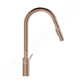 Ideal Standard Gusto - Mitigeur d'évier avec douchette extractible, Sunset Rose BD416J4