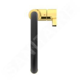 Ideal Standard Gusto - Mitigeur d´évier avec bras flexible et douchette, installation à 2 trous, or brossé/noir BD417A2