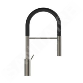 Ideal Standard Gusto - Mitigeur d’évier avec bras flexible et douchette, acier/noir BD417GN