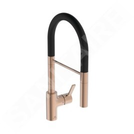 Ideal Standard Gusto - Mitigeur d'évier avec bras flexible et douchette, Sunset Rose/noir BD417J4