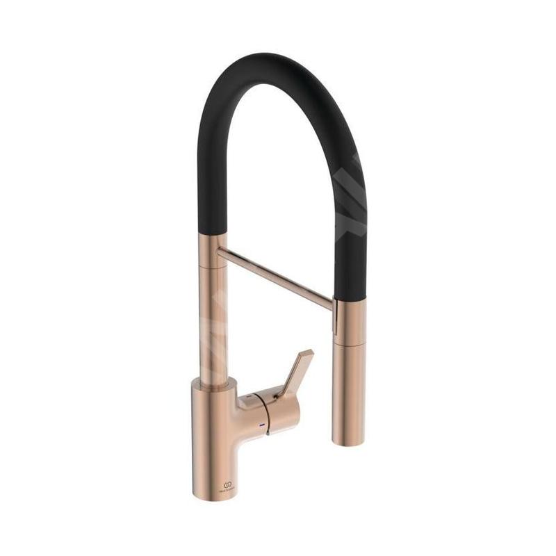 Ideal Standard Gusto - Mitigeur d'évier avec bras flexible et douchette, Sunset Rose/noir BD417J4