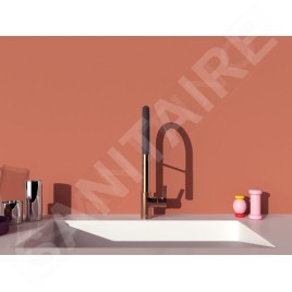 Ideal Standard Gusto - Mitigeur d'évier avec bras flexible et douchette, Sunset Rose/noir BD417J4