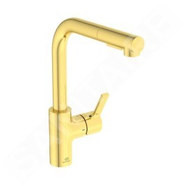 Ideal Standard Gusto - Mitigeur d'évier avec douchette extractible, or brossé BD420A2