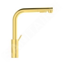 Ideal Standard Gusto - Mitigeur d'évier avec douchette extractible, or brossé BD420A2