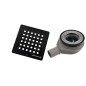 Polysan Flexia - Siphon de receveur Geberit, diamètre 90 mm, DN40, cache bonde en noir 17751