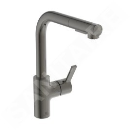 Ideal Standard Gusto - Mitigeur d'évier avec douchette extractible, gris magnétique BD420A5