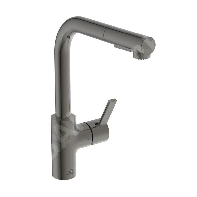 Ideal Standard Gusto - Mitigeur d'évier avec douchette extractible, gris magnétique BD420A5