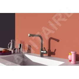 Ideal Standard Gusto - Mitigeur d'évier avec douchette extractible, gris magnétique BD420A5