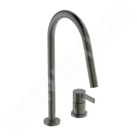 Ideal Standard Gusto - Mitigeur d'évier, installation à 2 trous, gris magnétique BD422A5