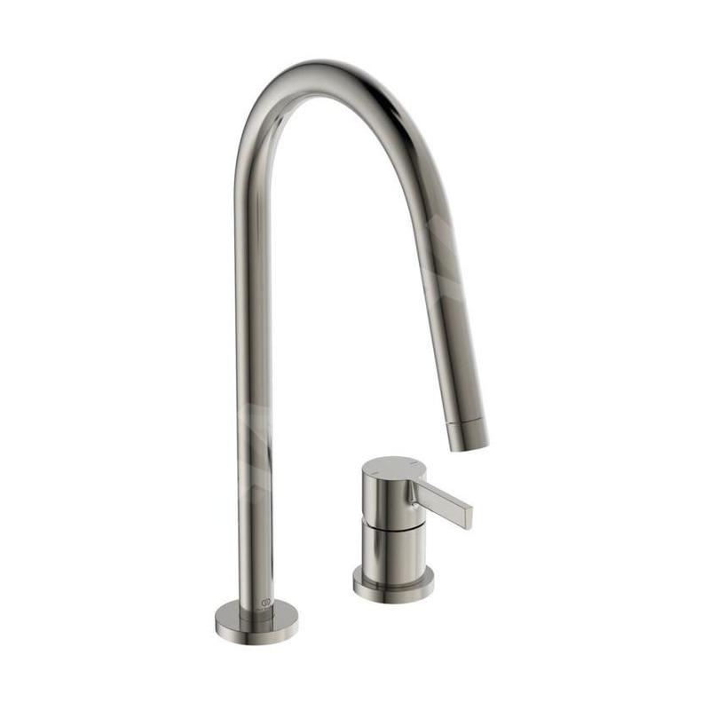 Ideal Standard Gusto - Mitigeur d'évier, installation à 2 trous, acier BD422GN