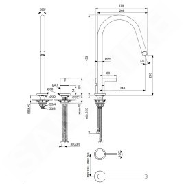 Ideal Standard Gusto - Mitigeur d'évier, installation à 2 trous, acier BD422GN