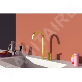 Ideal Standard Gusto - Mitigeur d'évier, installation à 2 trous, or brossé BD423A2