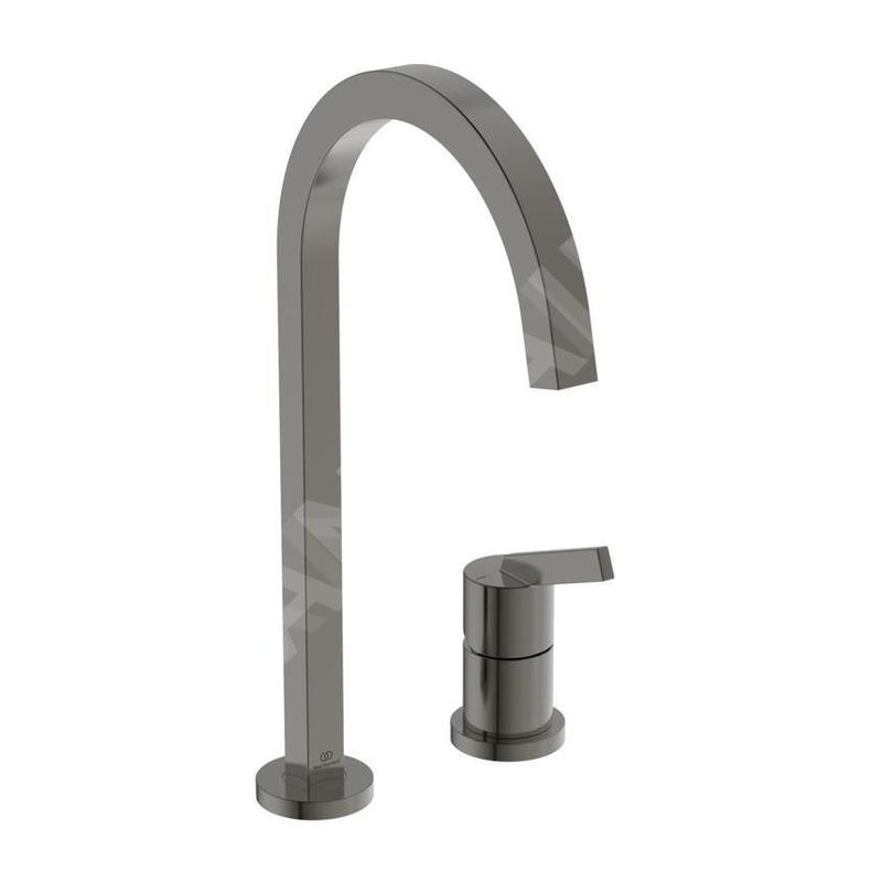 Ideal Standard Gusto - Mitigeur d'évier, installation à 2 trous, gris magnétique BD423A5