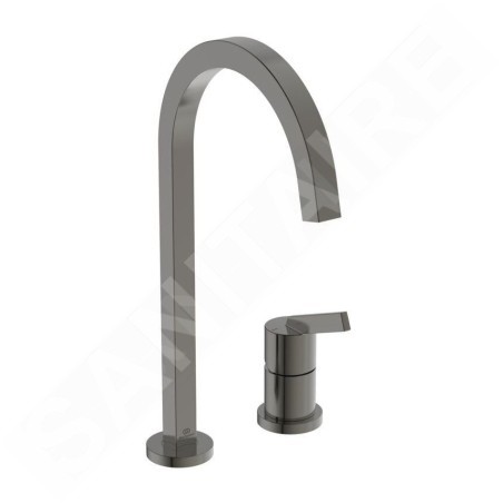 Ideal Standard Gusto - Mitigeur d'évier, installation à 2 trous, gris magnétique BD423A5