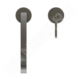 Ideal Standard Gusto - Mitigeur d'évier, installation à 2 trous, gris magnétique BD423A5