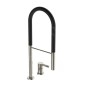 Ideal Standard Gusto - Mitigeur d´évier avec bras flexible et douchette, installation à 2 trous, acier/noir BD425GN