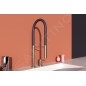 Ideal Standard Gusto - Mitigeur d´évier avec bras flexible et douchette, installation à 2 trous, acier/noir BD425GN
