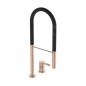 Ideal Standard Gusto - Mitigeur d´évier avec bras flexible et douchette, installation à 2 trous, Sunset Rose/noir BD425J4