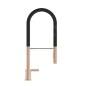 Ideal Standard Gusto - Mitigeur d´évier avec bras flexible et douchette, installation à 2 trous, Sunset Rose/noir BD425J4